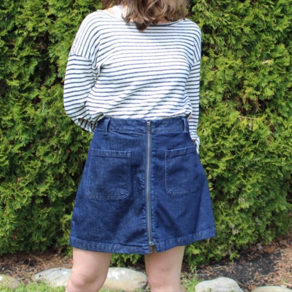 NWT Madewell Denim Zip Up Skirt